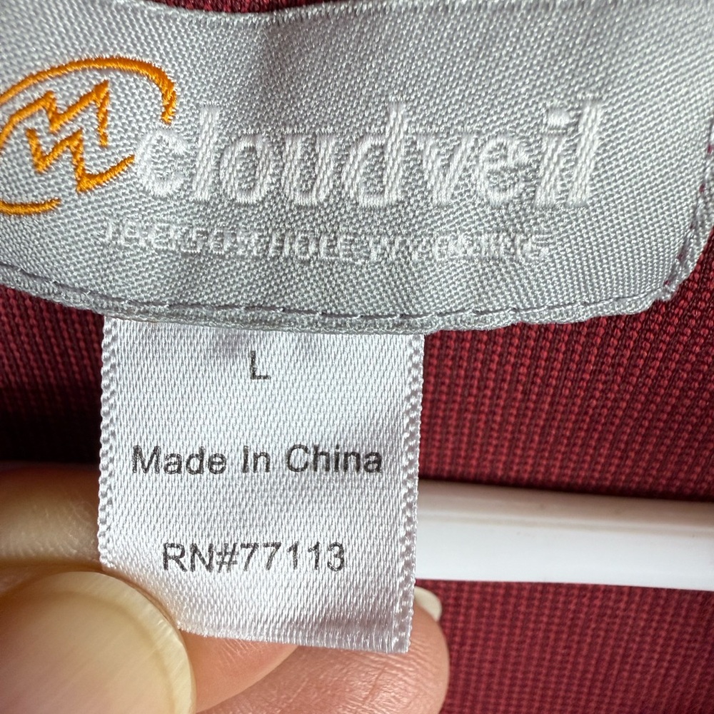 Cloudveil Mens Running Mock‎ Neck Baselayer Shirt 1/2 Zip Large Red Performance - Picture 3 of 8